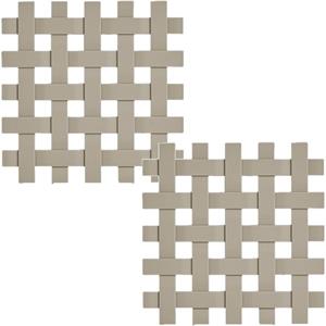 Zeller Set van 4x stuks taupe pannenonderzetters gevlochten siliconen 17 x 17 cm -