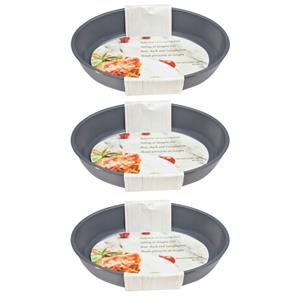 Pyrex 3x Grijze ovale glazen ovenschalen 2,4 liter 30 x 21 cm -