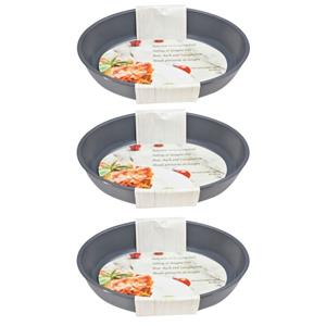 Pyrex 3x Grijze ovale glazen ovenschalen 2,4 liter 30 x 21 cm -