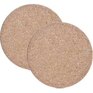 Zeller 2x Kurken pannenonderzetters rond lichtbruin 17 x 1 cm -