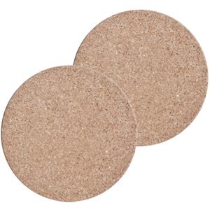 Zeller 3x Kurken pannenonderzetters rond lichtbruin 30 x 1 cm -