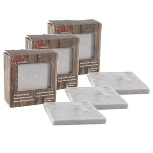 Set van 12 glazenonderzetters marmer steen 10 cm -