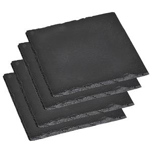 4x Pannen onderzetters van leisteen 20 x 20 cm -