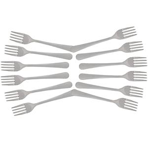 12x Taart/gebak vorkjes RVS 14 cm - Keukenbenodigdheden - Tafel dekken - Bestek - Gebaksvorkjes/taartvorkjes