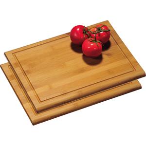 2x Bamboe houten snijplanken 28 x 38 cm - Keukenbenodigdheden - Kookbenodigdheden - Dikke snijplank van hout - Snijplankjes/snijplankje