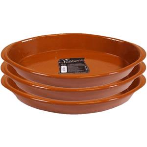 Concorde Set van 3x stuks tapas ovenschalen/serveerschalen ovaal terracotta Fontein 2.8 liter - Tapas serveerschalen/borden/ovenschalen