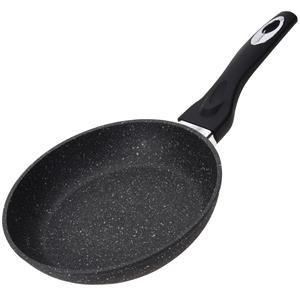 Zwarte koekenpan met anti-aanbak laag 24 cm - Keukenbenodigdheden - Kookbenodigdheden - Koken - Vlees/pannenkoeken braden/bakken - Pannen - Aluminium koekenpannen