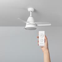 De Lampenbaas Plafondventilator met verlichting - Ã91cm -  6 snelheden - Afstandsbediening - Wit