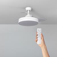 De Lampenbaas Plafondventilator met verlichting - Ã39cm-  6 snelheden - Afstandsbediening - Wit