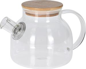 Excellent Houseware Glazen theepot 800 ml met filter - Theepotten/theekannen van glas