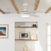 De Lampenbaas Plafondventilator met verlichting - Ã132cm-  6 snelheden - Afstandsbediening - Wit