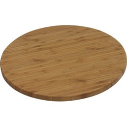 Bamboe Houten Draaibare Serveerplank Rond 35 Cm erveerplateau - Kaasplank/kaasplateau - Borrelplank - Tapasplank