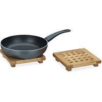 RELAXDAYS Untersetzer 2er Set quadratisch Bambus, Topfuntersetzer aus Holz fÃ¼r TÃ¶pfe, Pfannen, Teller, abwischbar, HBT ca. 4 x 20 x 20 cm, natur - 