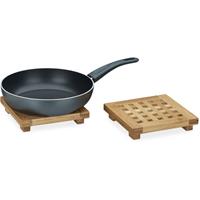 RELAXDAYS Untersetzer 2er Set quadratisch Bambus, Topfuntersetzer aus Holz fÃ¼r TÃ¶pfe, Pfannen, Teller, abwischbar, HBT ca. 4 x 20 x 20 cm, natur - 