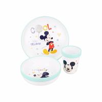 Yomonda Mickey Mouse Kindergeschirr Set 3-teilig Kindergeschirrsets blau