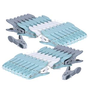 5five 160x Stuks wasknijpers grijs, geel, paars en roze 8,5 cm van kunststof -