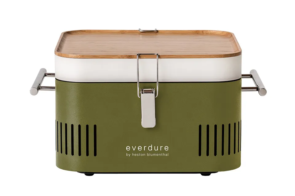 EVERDURE Holzkohlegrill Everdure Holzkohlegrill Cube Farbe Khaki tragbar ca. 38 x 32 x 22 cm