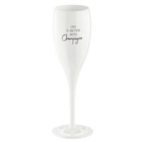 Superglas Cheers No. 1 Life Is Better With Champagne, Sektglas, Champagnerglas, Kunststoff, Cotton White, 100 ml, 3916525 - Koziol