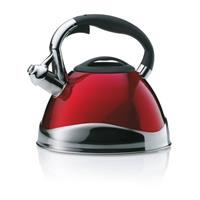 Kela Keuken Pfeifender Wasserkocher Varus 3 Liter 22 X 21,5 Cm Edelstahl Rot/silber