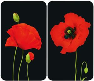 WENKO Kookplaatdeksel Universeel, papaver (set, 2-delig)