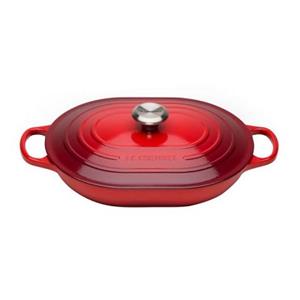 Le Creuset Oblong Braadpan Laag, 31cm kersenrood