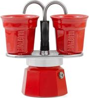 Bialetti Espressokocher Mini Express, 0,09l Kaffeekanne, (1 Espressokocher Mini Express + 2 Espressobecher, 90 ml)