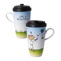 Goebel Mug To Go Der kleine Yogi - Life is beautiful bunt