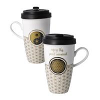 Goebel Mug To Go Lotus - Blume des Lebens weiß bunt