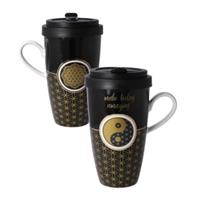 Goebel Mug To Go Lotus - Yin Yang schwarz bunt