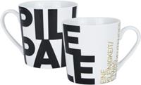Infinite Kaffeebecher Pillepalle, 350ml schwarz/weiß