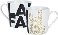 Infinite Kaffeebecher Larifari, 350ml schwarz/weiß