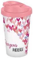 Geda Labels Coffee to go Becher Herzensmensch 400ml Kaffeebecher bunt