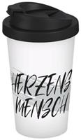 Geda Labels Coffee to go Becher Herzensmensch Brush 400ml Kaffeebecher bunt