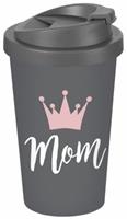 Geda Labels Coffee to go Becher Mom  400ml Kaffeebecher grau