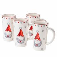 MÄSER Kaffeebecher-Set, Steingut Aurela rot-kombi