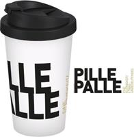 Infinite Coffee to go Becher Pillepalle, 400ml schwarz/weiß