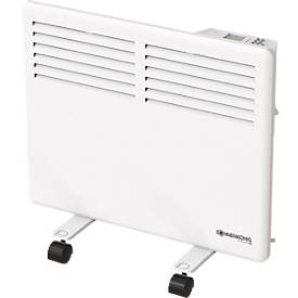 Convector SLIM E 1000, mobiel of wandmontage, 1000 W, 3 warmtestanden, thermostaat, 24 h/week timer, IP24, B 500 x D 85 x H 400 mm, wit