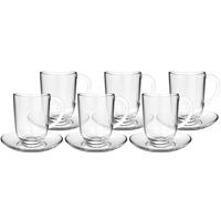 Leonardo Latte Macchiato Glazen + Schotels Napoli - 6 stuks