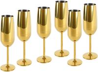 ECHTWERK Champagnerglas, (Set, 6 tlg.), aus Edelstahl, 250 ml