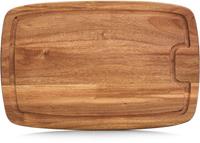 Zeller Rechthoekige luxe acacia houten snijplank met sapgroef cm -