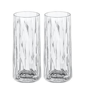 Koziol Longdrinkglas »CLUB No. 3«, Kunststoff, tolles Facettendesign, unzerbrechlich, 100% recycelbar, made in Germany, spülmaschinengeeignet, 250ml, 2er-Set