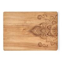 Zeller 1x Rechthoekige houten snijplanken met mandala print cm -