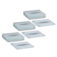 Zeller 12x Glazen glazenonderzetters met bladeren print 10 x 10 cm -