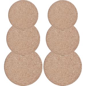 Zeller Set van 6x pannenonderzetters kurk rond 17/20/23 cm -