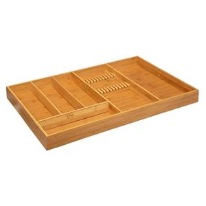 5Five Bestekbak/keuken organizer 6-vaks bamboe 38 x 58 cm - Bestekbakken