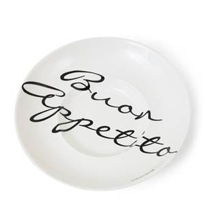 Rivièra Maison Maison Pastabord 26 cm - Diep Bord - Buon Appetito Pasta Plate - Wit - Porselein