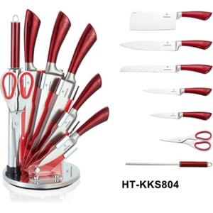 Herenthal 8-delig Messenset Rood - Ht-kks804