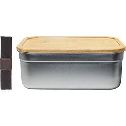 Krumble Broodtrommel / Lunchbox met elastiek - RVS en bamboe