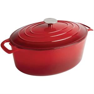 Vogue ovale inductie braadpan rood 5L
