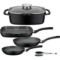 MODERNE HAUSFRAU Pfannen-Set Gourmet Granit 4-tlg. + Universalbräter